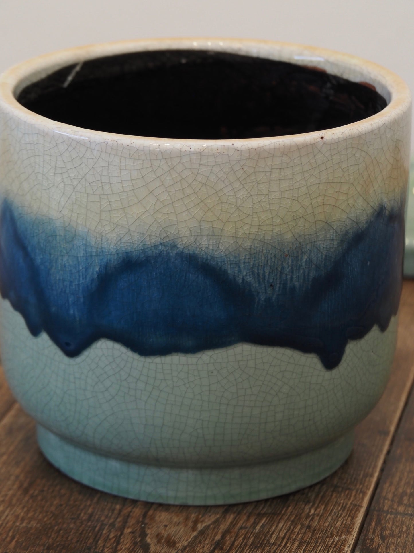 鉢 陶器 ブルー 直径17cm